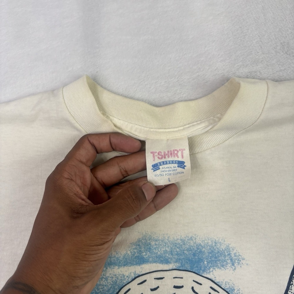 VTG Pepsi Cola Par For The Course White SS Graphic Shirt Distressed Men's LG - Picture 3 of 6